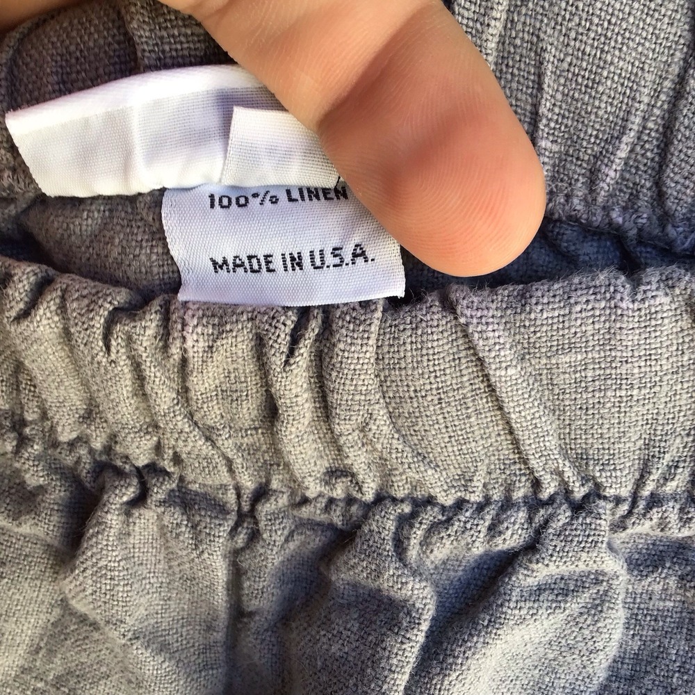 Bryn Walker 100% Linen Cargo Pants Women's XL Gray Made in USA 34x24 - Picture 6 of 9